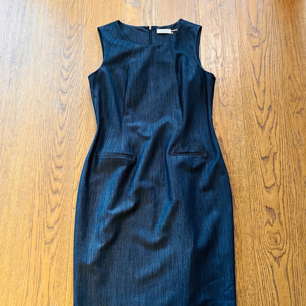 Calvin Klein Sleeveless Sheath Dress - Navy